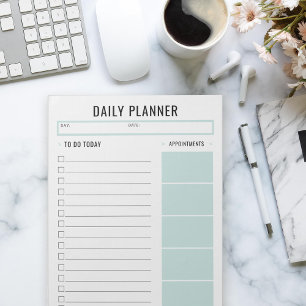 Daily Planner Custom Text and Accent Colour Notepad