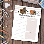 Daily Planner Cute Bears Personalised Notepad<br><div class="desc">Easily personalise this daily planner notepad with your custom name and titles. The design features a bunch of cute hand-drawn cartoon bears.</div>