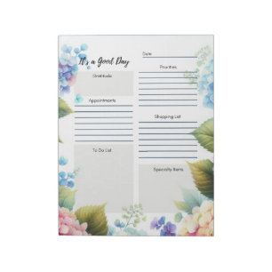 Daily Planner Elegant Floral Border Notepad