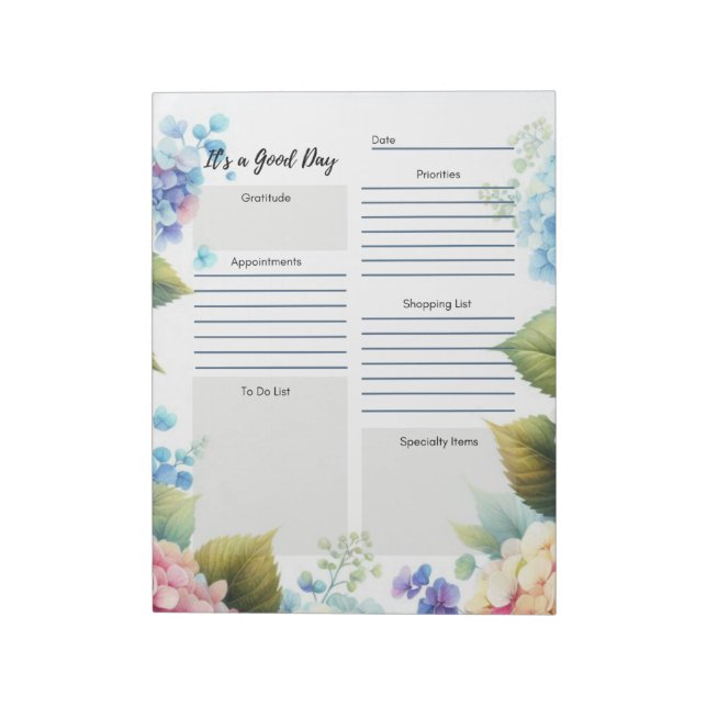 Daily Planner Elegant Floral Border  Notepad (Rotated)