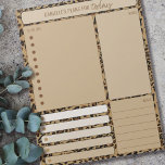 Daily Planner Leopard Print Notes Meals To Do List<br><div class="desc">Personalised Daily Planner in brown leopard print with sections for your to do list,  notes,  meals and appointments or reminders. This tear away notepad is printed on each page to last you for 40 days.</div>