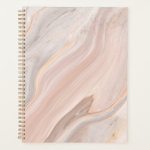 Daily Planner Marble Spiral Notebook