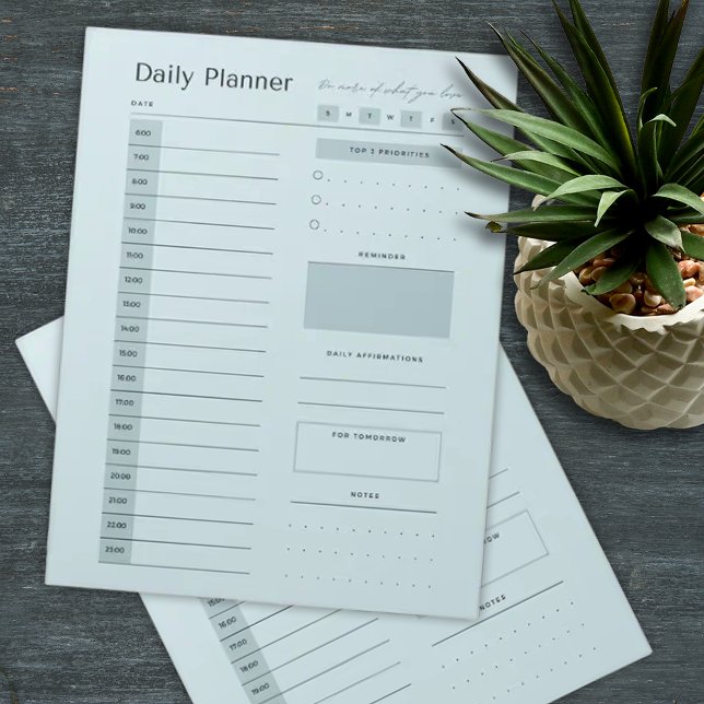 Daily Planner Minimal Blue  Notepad (Creator Uploaded)