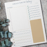 Daily Planner Modern Schedule Notes and To Do List<br><div class="desc">Personalised Daily Planner in multi colour palette with sections for your schedule,  checklist reminders,  to do list and notes. This tear away notepad is printed on each page to last you for 40 days.</div>