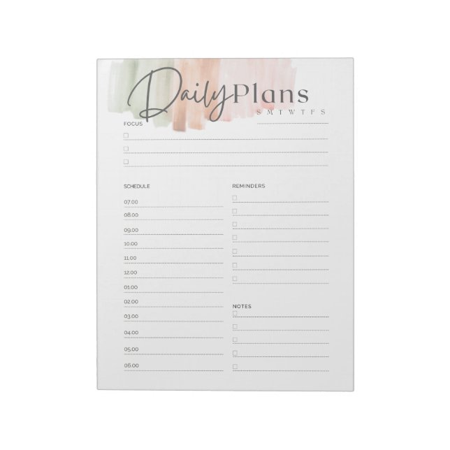 Daily Planner note pad (Rotated)