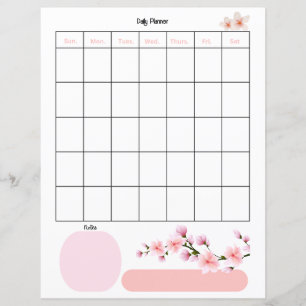 Daily Planner Page Blush Blossoms 