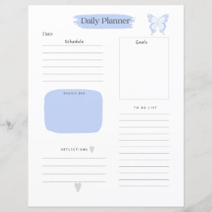 Daily Planner Page To Do List Blue