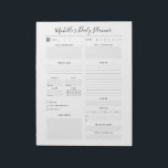 Daily Planner Personalised To-do List Notepad<br><div class="desc">Easily personalise this modern minimal daily planner notepad with your custom name and titles. It's the perfect tool to stay organised for any home office, mum or even a bride. Keep track of tasks, future events, daily goals, meals, water intake, etc. This planner covers all the basics to focus on...</div>