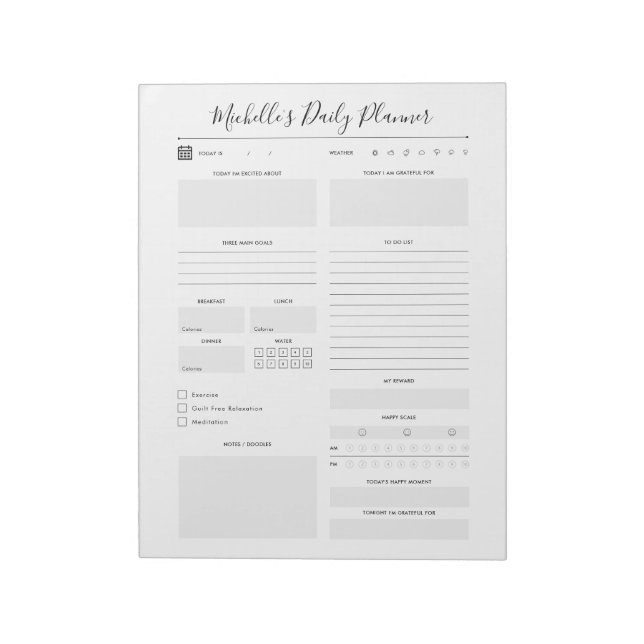 Daily Planner Personalised To-do List Notepad (Rotated)