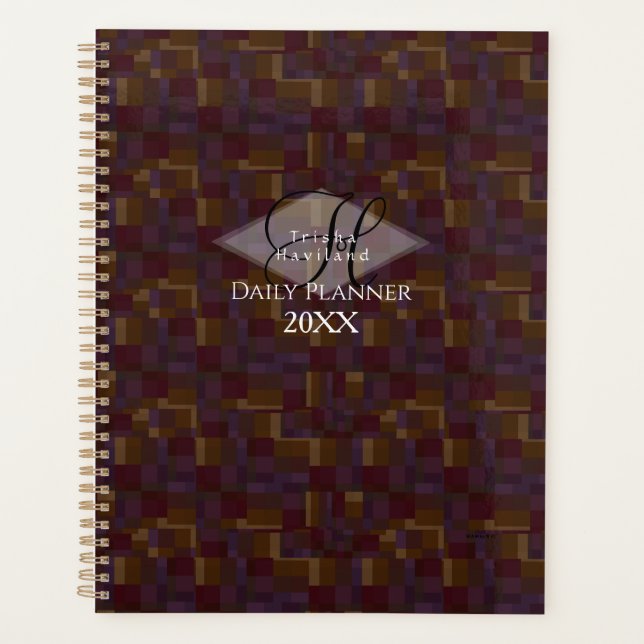 Daily Planner - Plum Geometric HAMbyWG (Front)