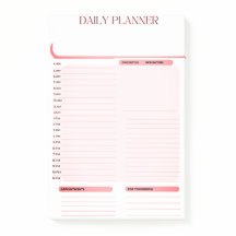 Daily Planner Post it notes Pad