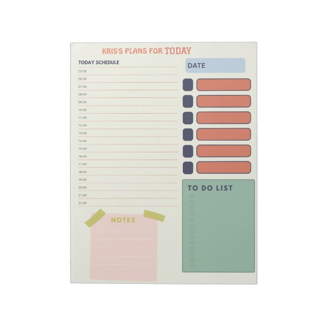 Daily Planner  Schedule Notes and To Do Lists (Rotated)