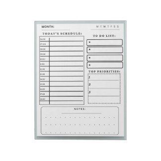 Daily Planner Schedule Notes and To Do Lists