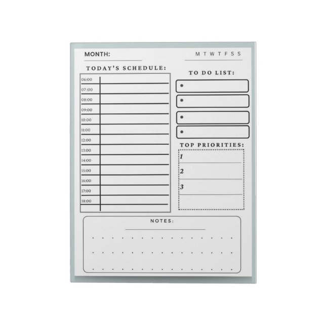 Daily Planner  Schedule Notes and To Do Lists (Rotated)
