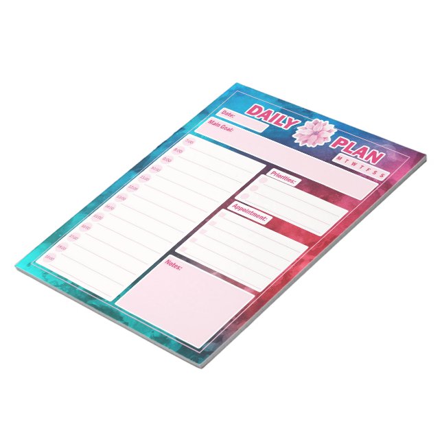 Daily Planner Sheets, Daily Tracker To-Do- List  Notepad (Angled)