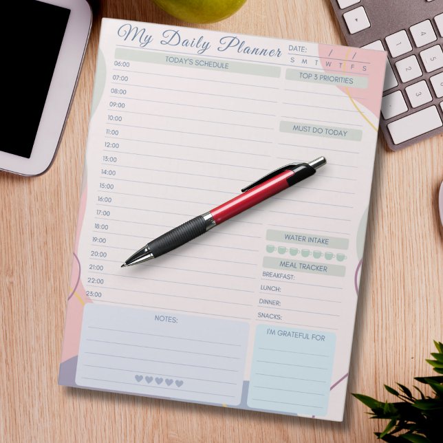 Daily Planner Simple Elegant Multicolored Themed Notepad (Creator Uploaded)