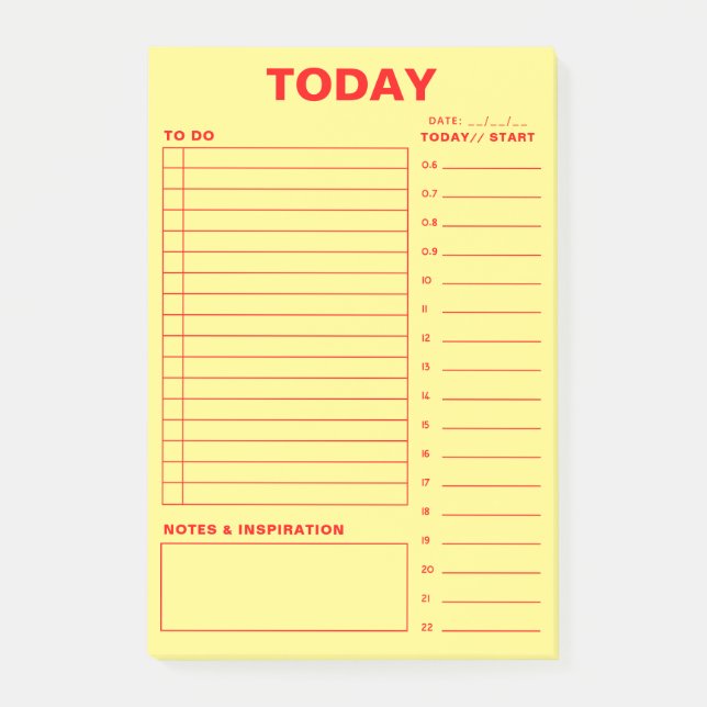 Daily Planner To Do List Minimalist Design Post-it Notes (Front)