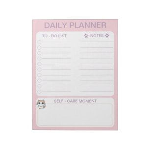 Daily Planner, To Do List, Reminder Cat Notepad