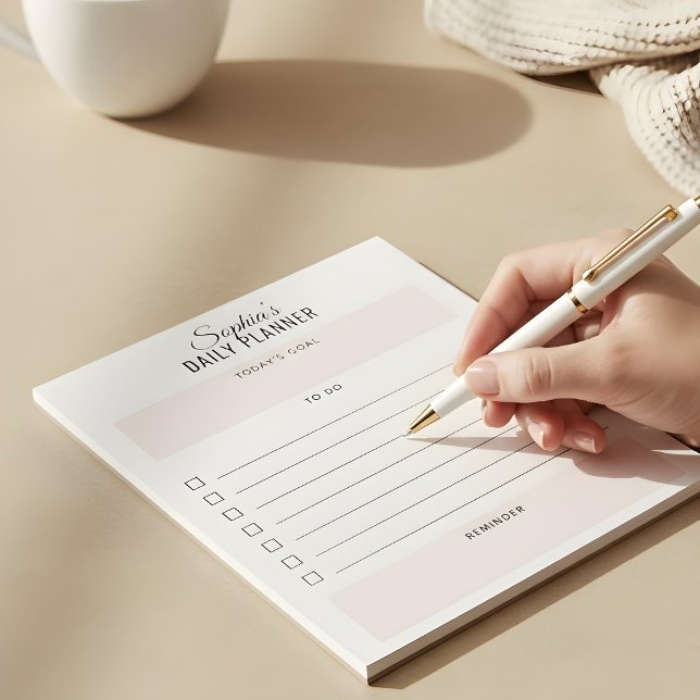 Daily Planner To Do Script Blush Pink Notepad (Creator Uploaded)