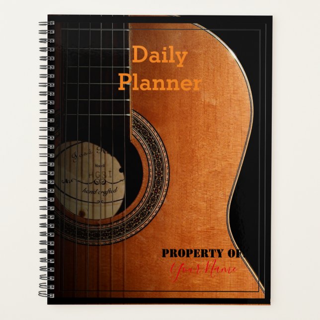 Daily Planner with a Guitar on the Cover - HAMbWG (Front)