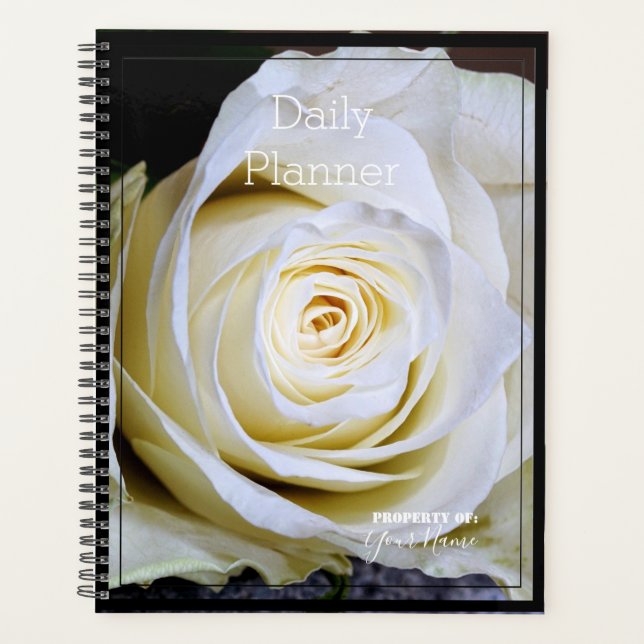 Daily Planner with a White Rose - HAMbWG (Front)