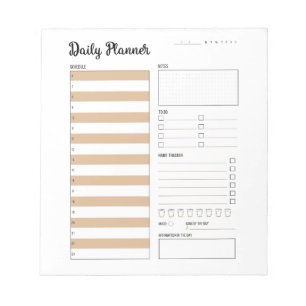 Daily Planner with Monday Start (Beige) 5.5x6" Notepad