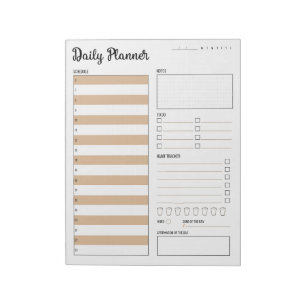 Daily Planner with Monday Start (Beige) 8.5 x 11" Notepad