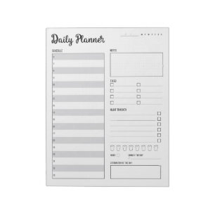 Daily Planner with Monday Start (Grey) 8.5 x 11" Notepad