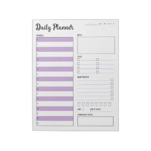 Daily Planner with Monday Start (Purple) 8.5 x 11" Notepad