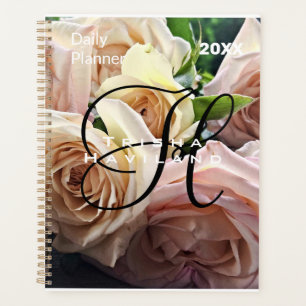 Daily Planner with Monogram - Tea Roses