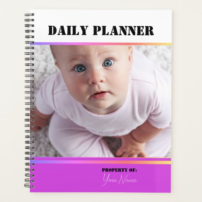 Daily Planner with Photos - Violet - HAMbWG (Front)