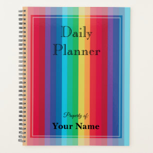 Daily Planner with Rainbow Colour Stripes - HAMbWG