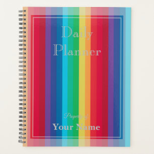 Daily Planner with Rainbow Colour Stripes - HAMbWG
