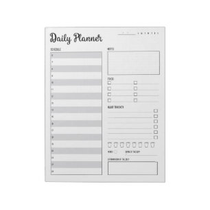 Daily Planner with Sunday Start (Grey) 8.5 x 11" Notepad