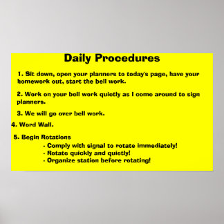 Daily Procedures Poster