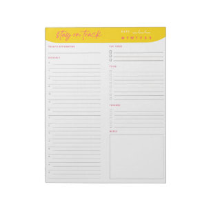 Daily Productivity Planner Notepad ADHD Friendly