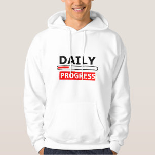 Daily Progress Motivational Hoodie – Red Smile
