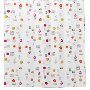 Daily Quotes Red Yellow Pink Orange Flowers Floral Shower Curtain