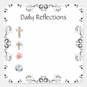 Daily Reflections Bullet Square Journal Planner Square Sticker