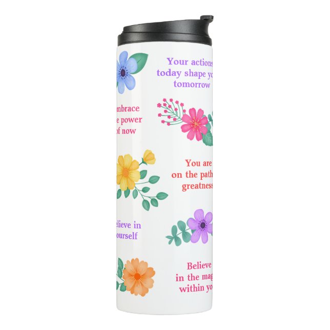 Daily Reminders Positive Motivational Quotes Thermal Tumbler (Rotated Left)