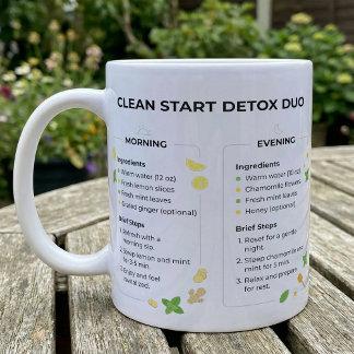 Daily Reset Drink Guide Lemon Mint Chamomile Coffee Mug