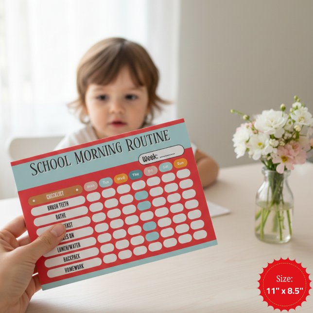 Daily Routine Checklist for Kids Morning & School  Notepad (Daily Routine Checklist for Kids Morning & School Notepad)