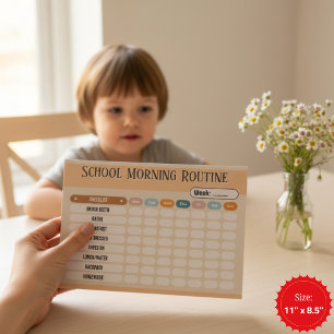 Daily Routine Checklist for Kids Morning & School  Notepad