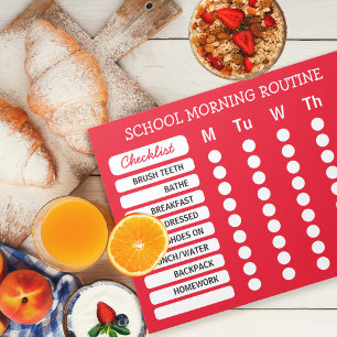 Daily Routine Checklist Notepad Custom Colour