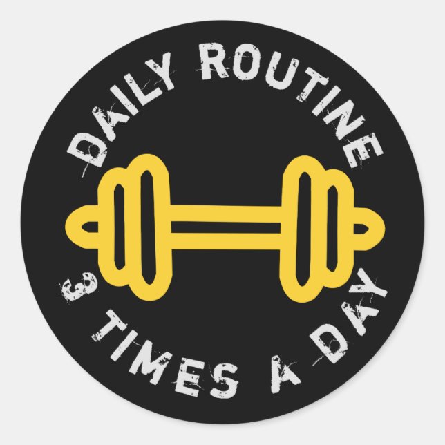 Daily routine classic round sticker (Front)