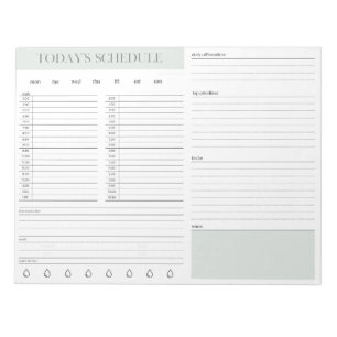 Daily Schedule Planning Notepad - Mint