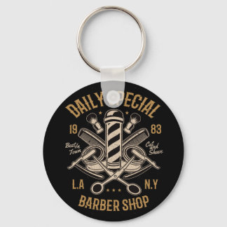 Daily Special Barber Shop LA NY Cut and Shave Key Ring