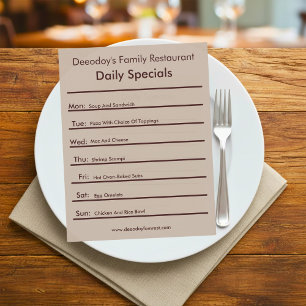 Daily Specials Brown Flyer