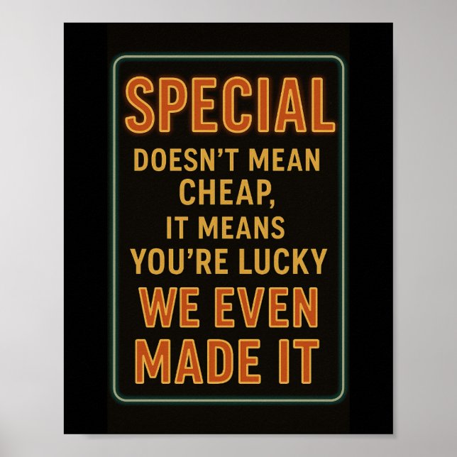 Daily Specials Funny Restaurant Poster (Front)