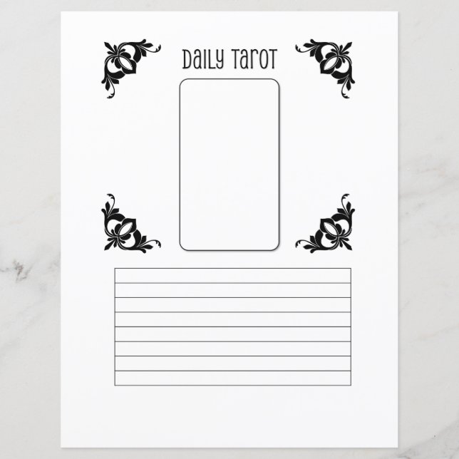 Daily Tarot Sheet (Front)